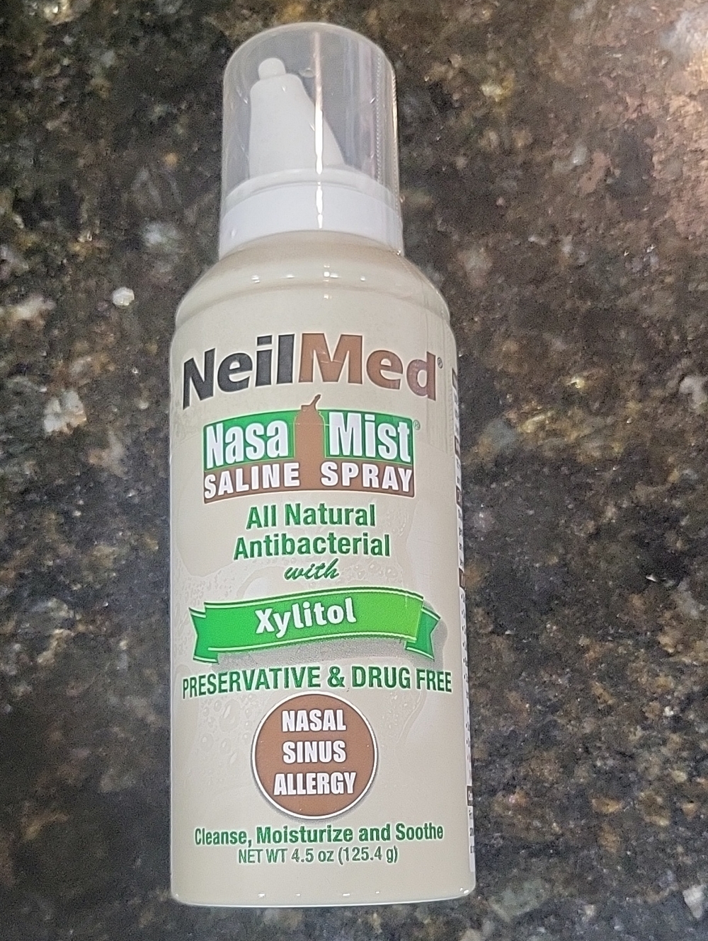 NasaMist Saline Spray – White Bottle with Green Accents